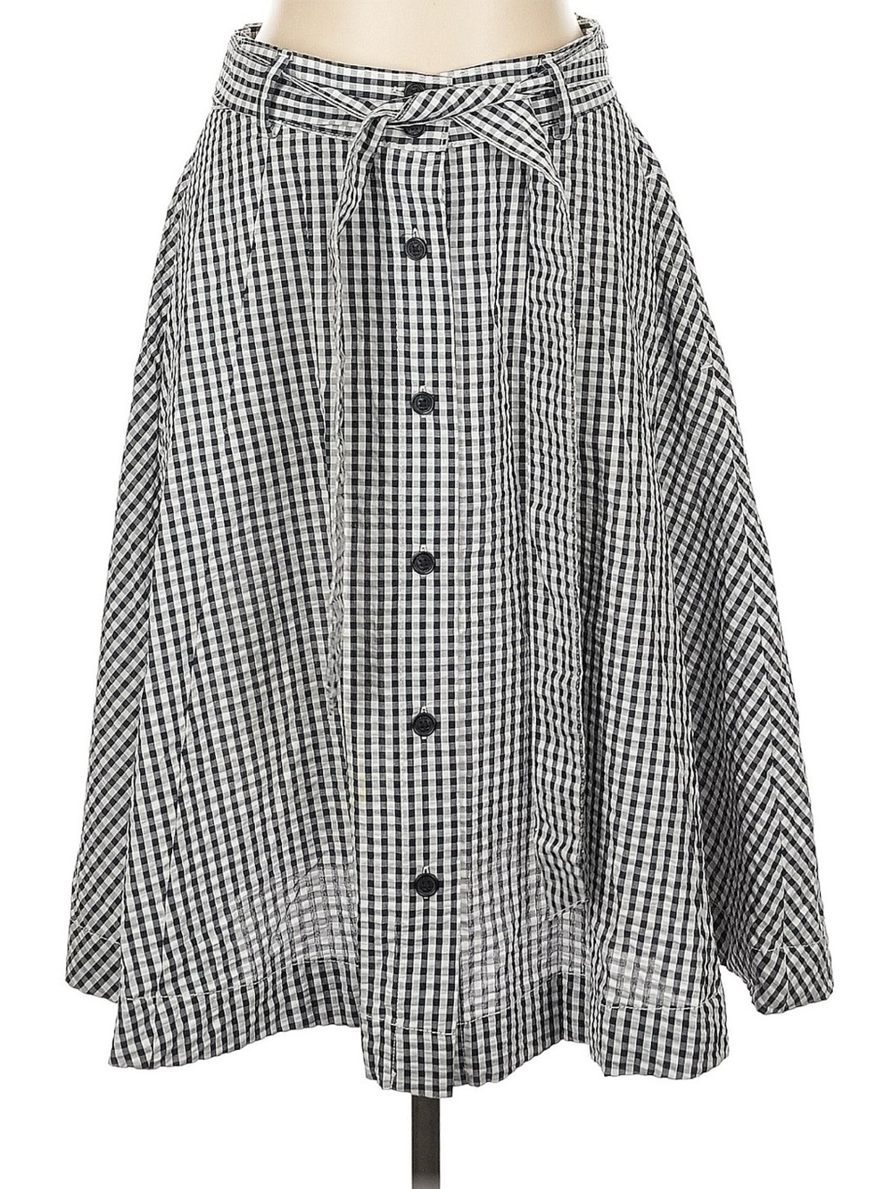 Brooks Brothers Seersucker Gingham A-Line Cotton Midi Skirt in size 10 preppy